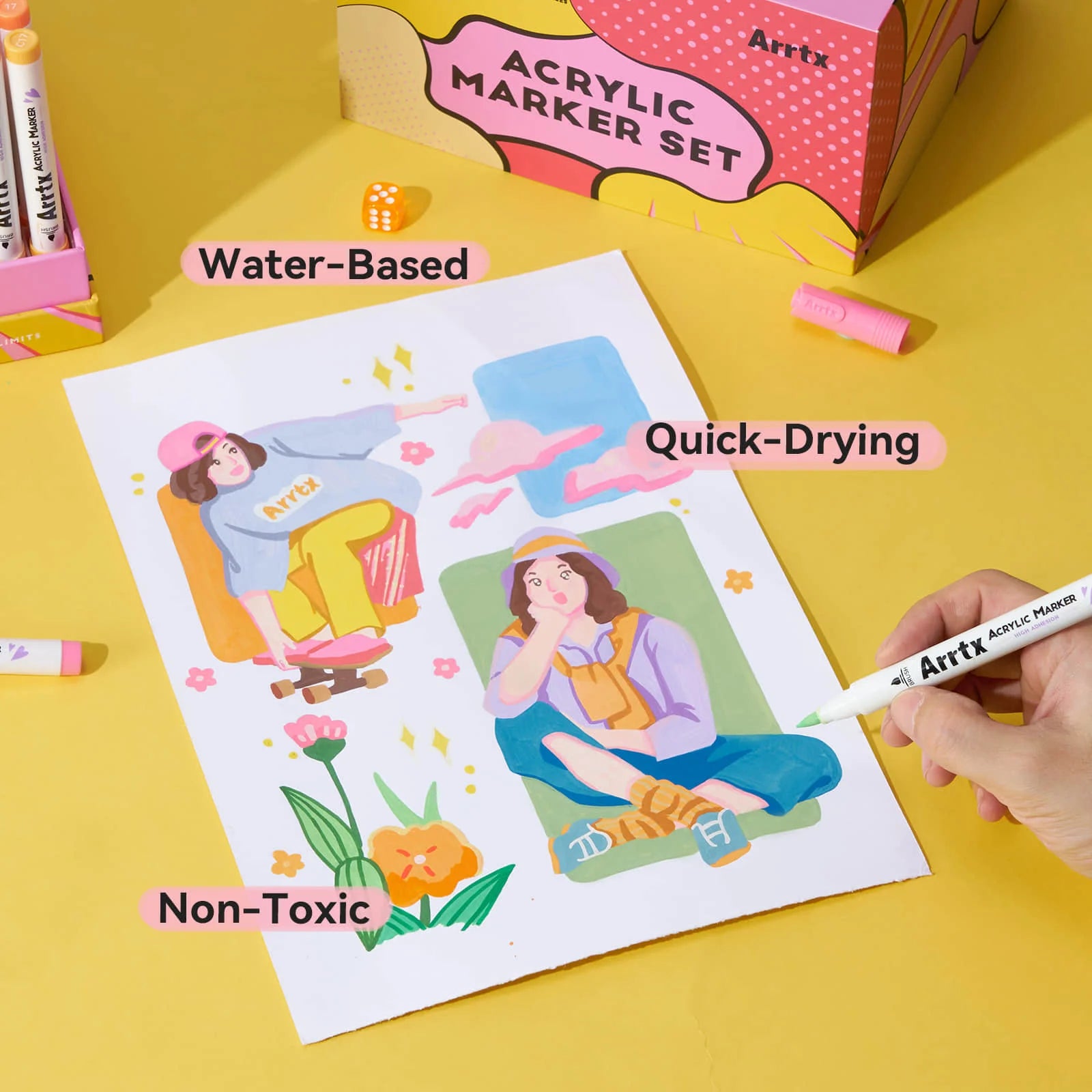 Arrtx 120 Anime krāsu akrila pildspalvas ar otas tipa galu - 120A