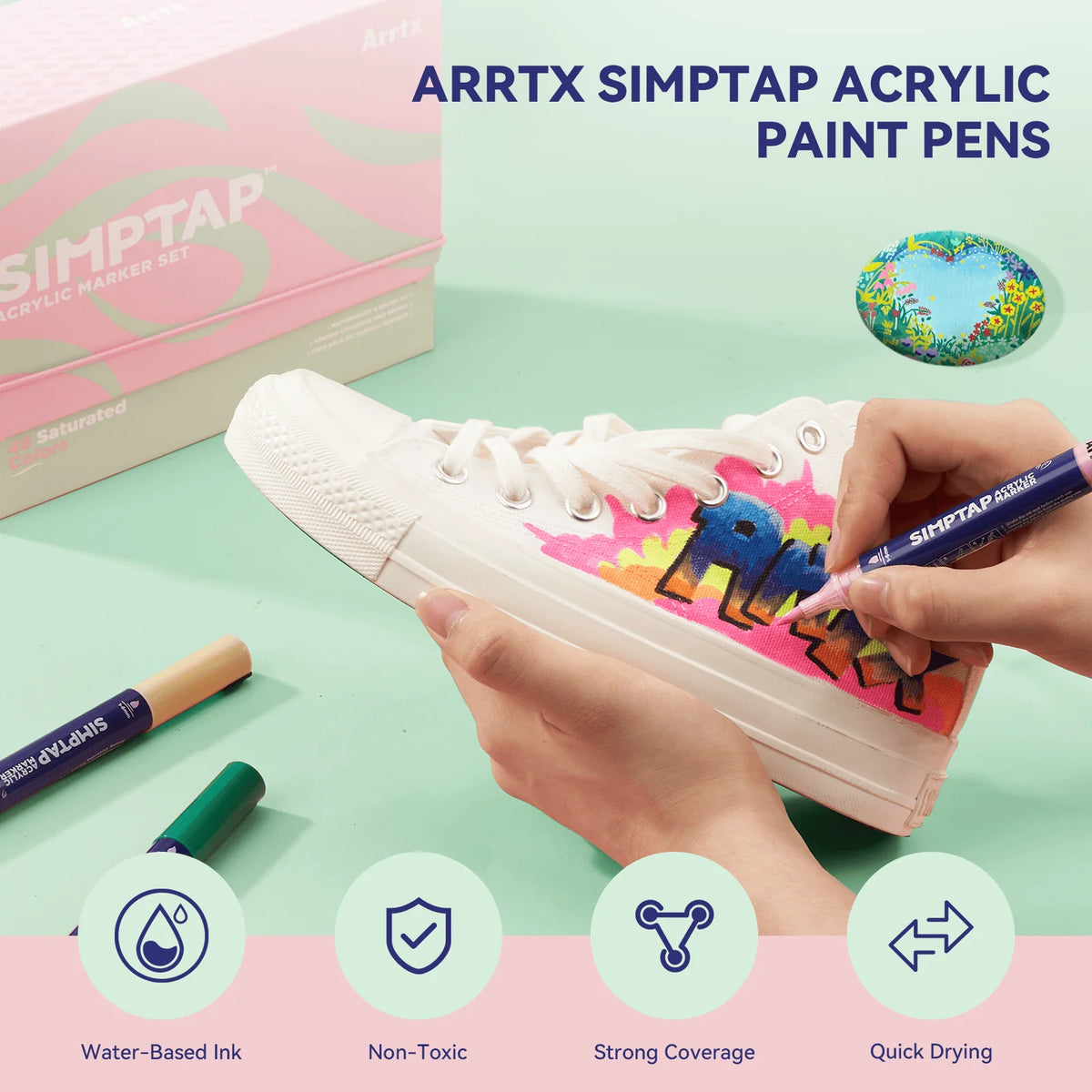 Arrtx Simptap 48 krāsu akrila marķieri