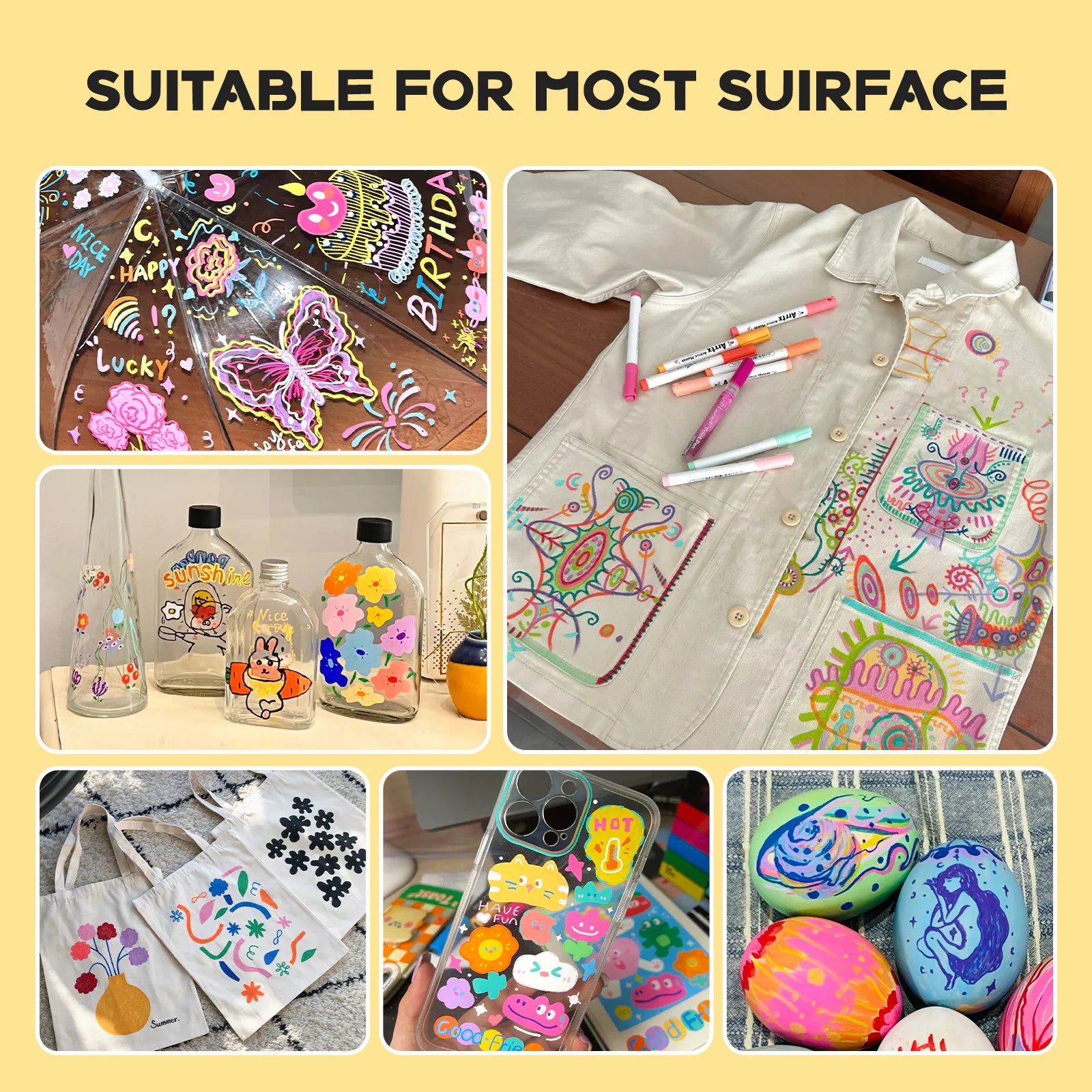 Arrtx 48 krāsu akrila pildspalvas ar otas tipa galu