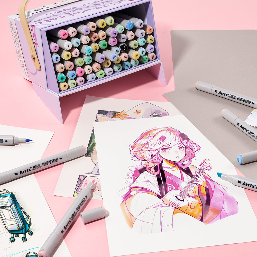 Arrtx OROS Pastel Color 66 Colors Alcohol Markers
