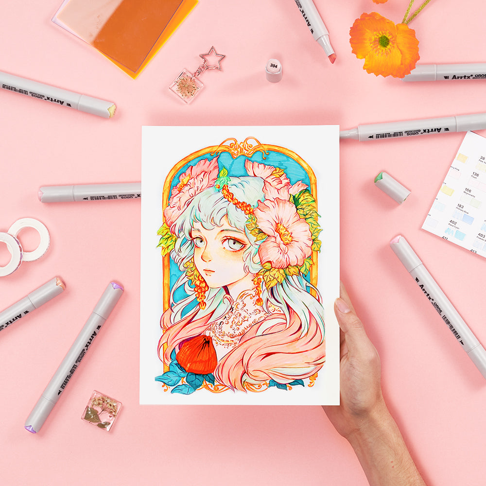 Arrtx OROS Pastel Color 66 Colors Alcohol Markers