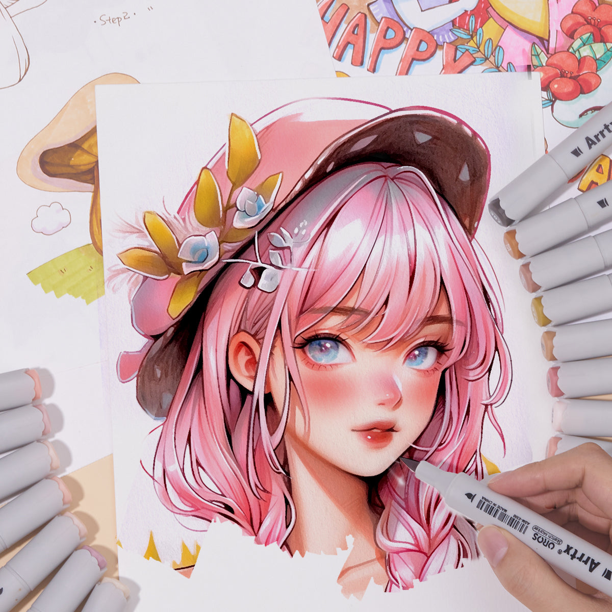 Arrtx OROS 48 krāsu marķieri, ādas tonis