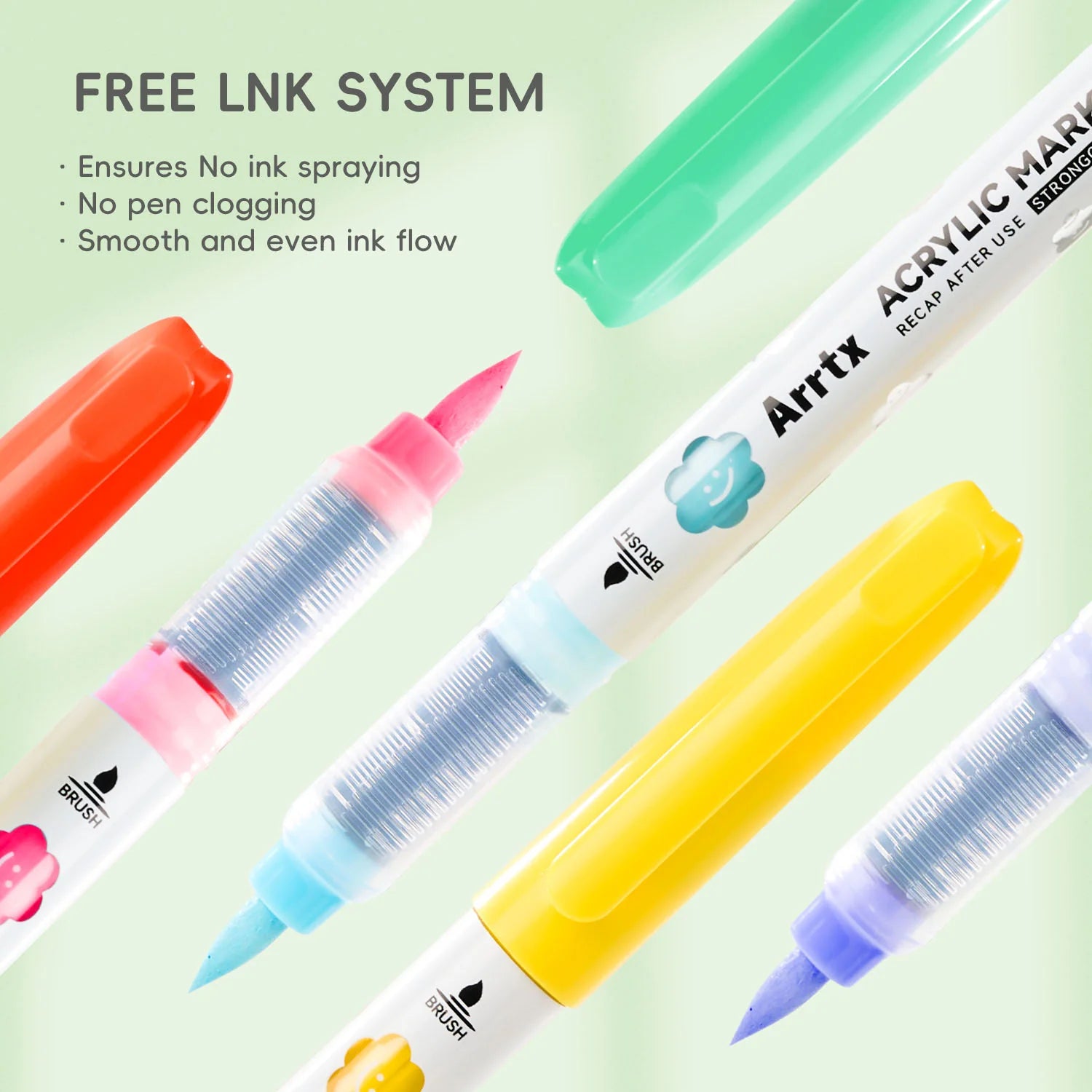 Arrtx 36 krāsu akrila marķieri ar otas galu un šķidro tinti