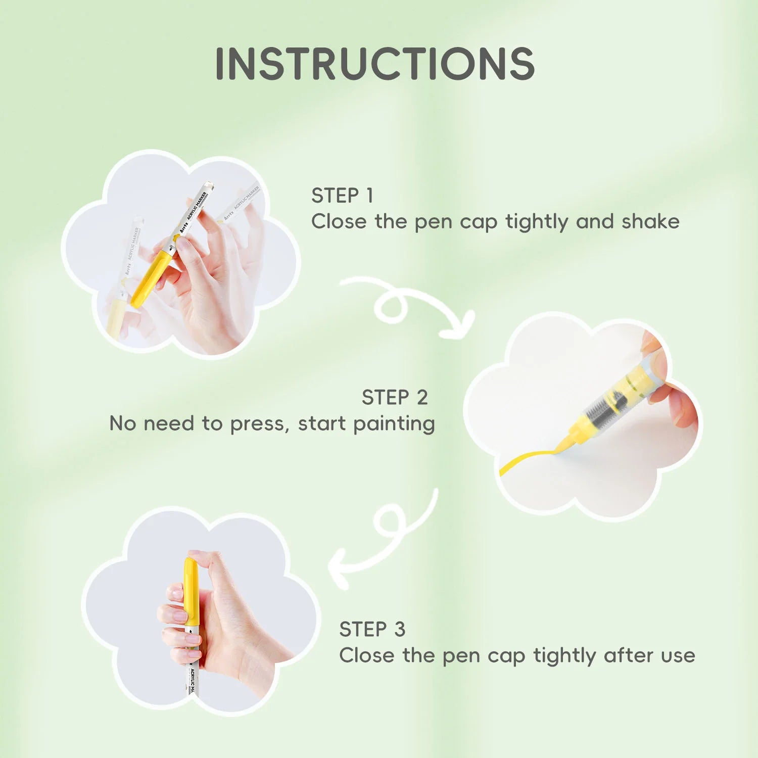 Arrtx 36 krāsu akrila marķieri ar otas galu un šķidro tinti