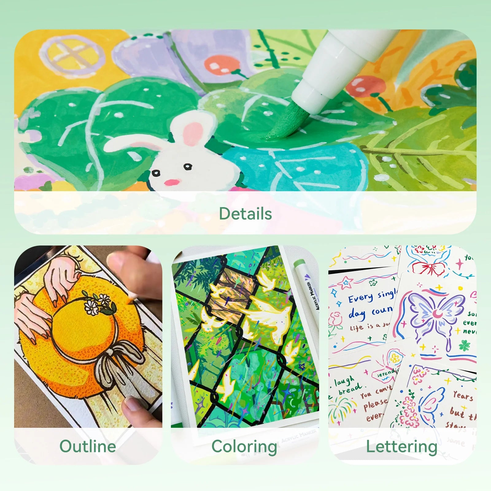 Акриловые маркеры - фломастеры Arrtx, 90 цвета (90B)