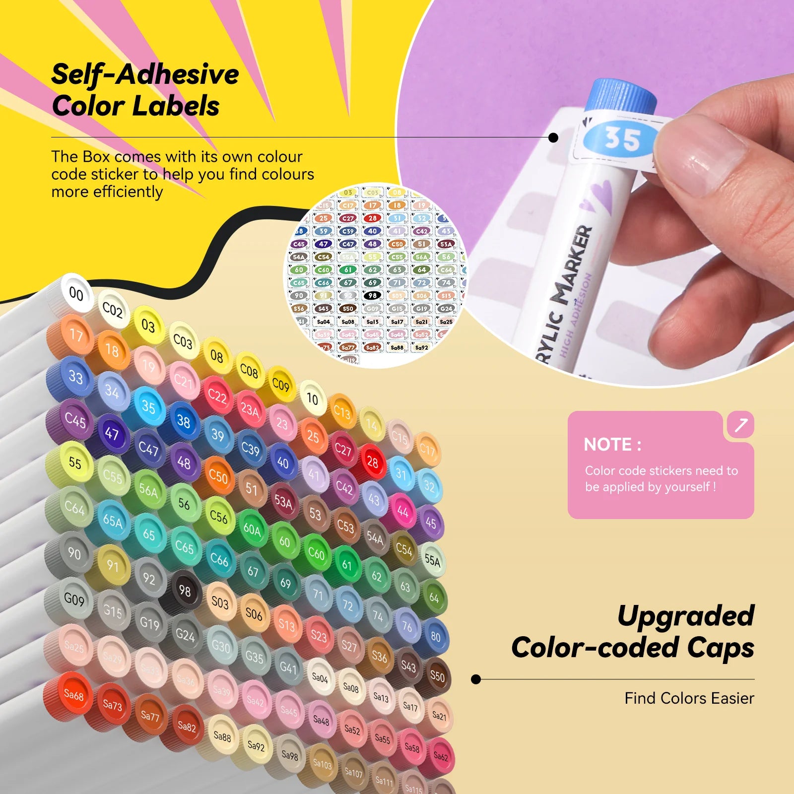 Arrtx 120 Anime krāsu akrila pildspalvas ar otas tipa galu - 120A