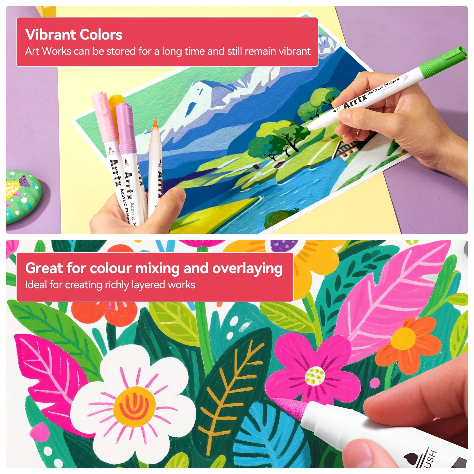 Arrtx 120 Anime krāsu akrila pildspalvas ar otas tipa galu - 120A