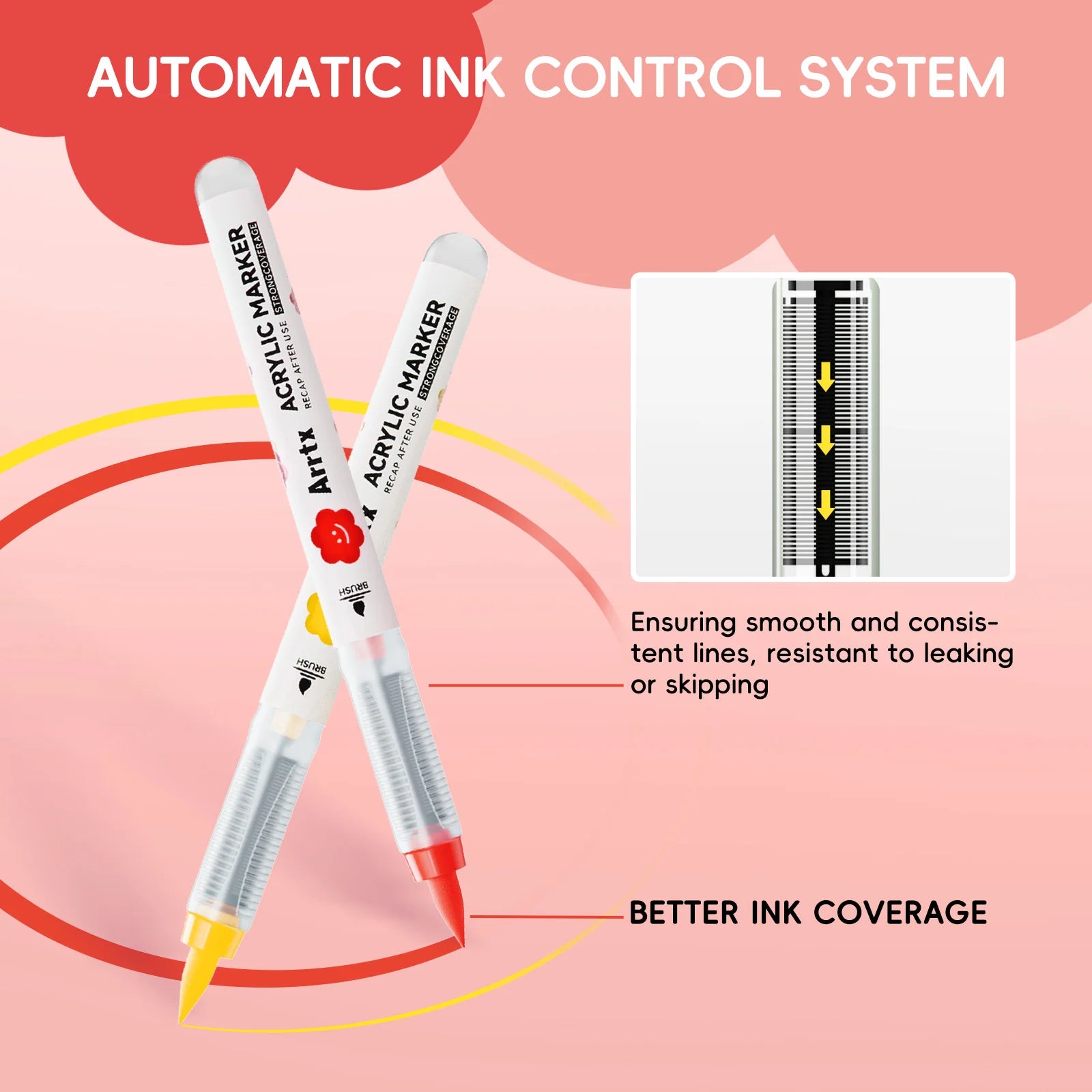 Akrüülmarkerid-viltpliiatsid Arrtx, 60 tk