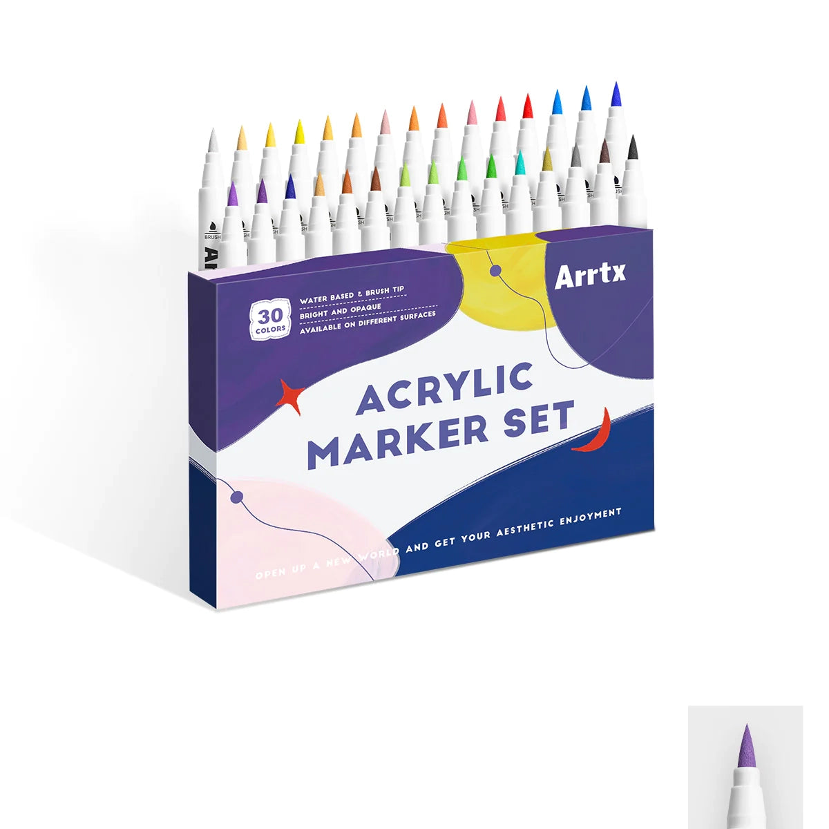 Акриловые маркеры - фломастеры Arrtx, 30 цвета (30B)