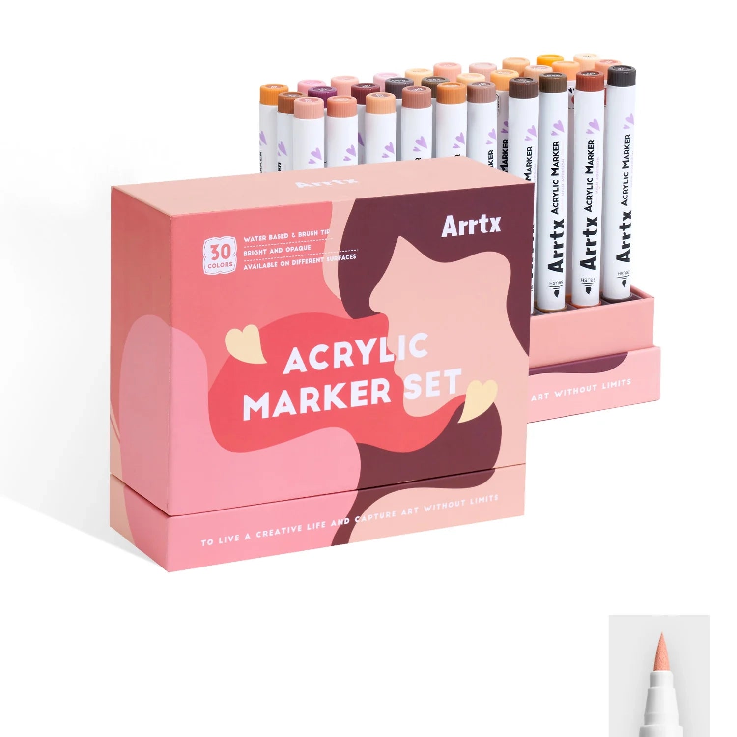 Arrtx 30 Colors Acrylic Paint Pens Skin Tone - 30C
