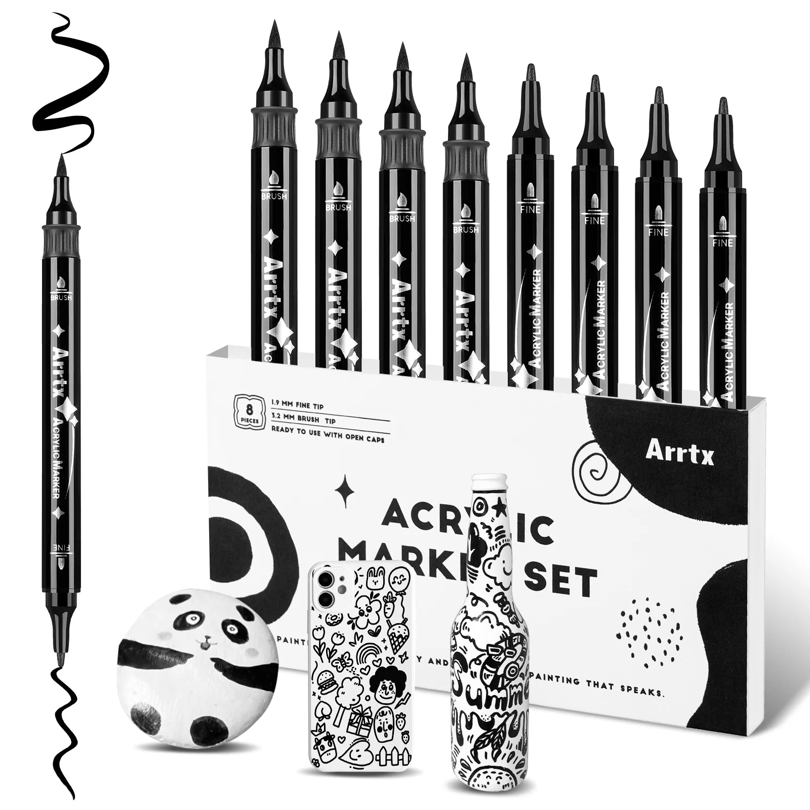 Akrüülmarkerid-flomasterid Arrtx, 8 tk