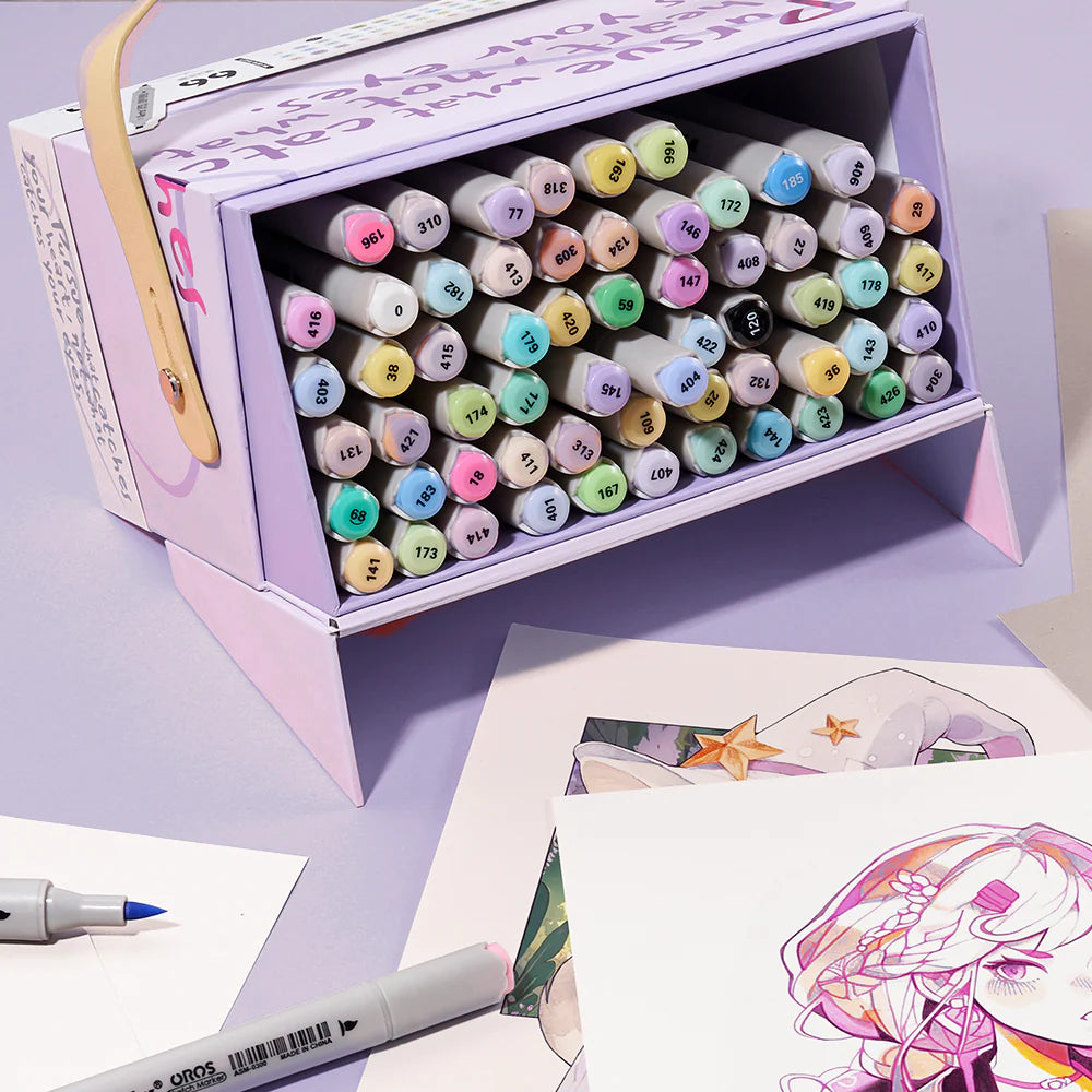 Arrtx OROS Pastel Color 66 Colors Alcohol Markers 