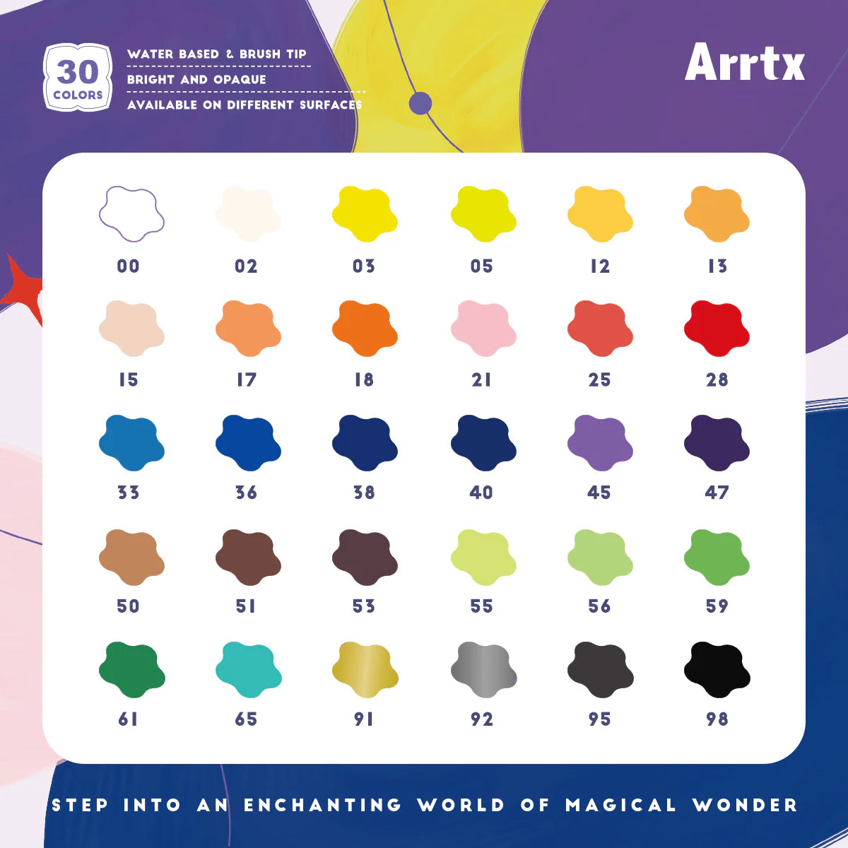 Arrtx 30 Colors Acrylic Paint Pens - 30B 