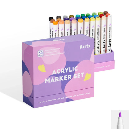 Акриловые маркеры - фломастеры Arrtx, 30 цвета (30B)