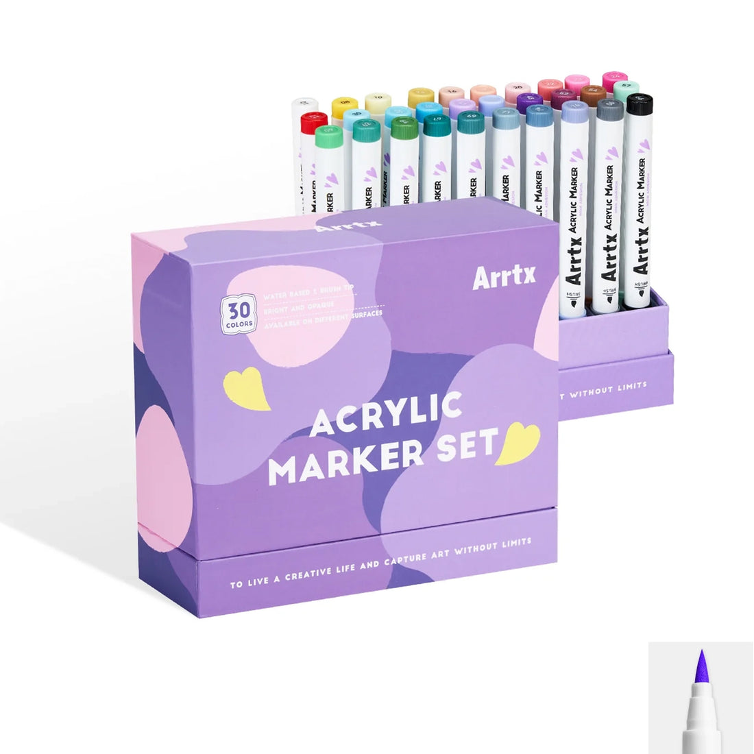 Акриловые маркеры - фломастеры Arrtx, 30 цвета (30A)