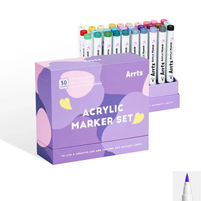 Акриловые маркеры - фломастеры Arrtx, 30 цвета (30A)