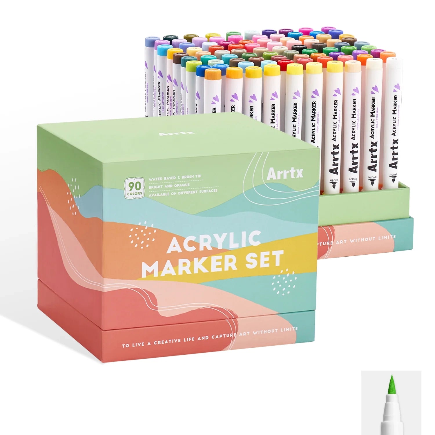 Akrüülmarkerid-viltpliiatsid Arrtx, 90 tk - 90B