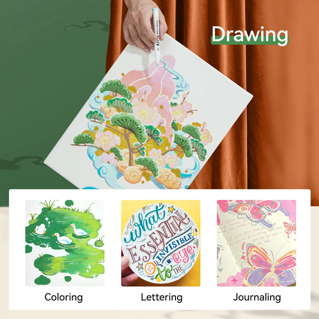 Arrtx 90 krāsu akrila pildspalvas ar otas tipa galu - 90A