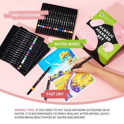 Akrüülmarkerid-viltpliiatsid Arrtx, 112 tk