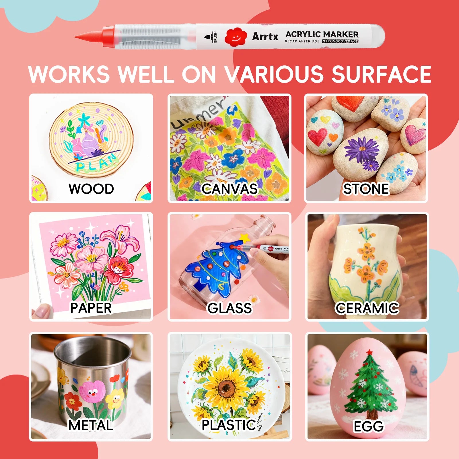 Akrüülmarkerid-viltpliiatsid Arrtx, 60 tk