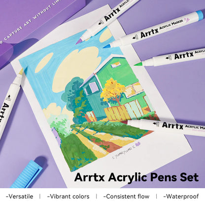Акриловые маркеры - фломастеры Arrtx, 30 цвета (30A)